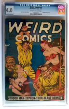 WEIRD COMICS #4 CGC VG 4.0 (FOX 1940) JOE SIMON BONDAGE AND TORTURE COVER SCARCE picture