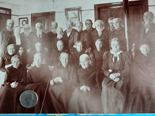 Antique CDV Group Photo of 24 Elderly Men & Women 7 x 9.5