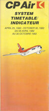 CP Air system timetable 4/25/82 [1062] Buy 4+ save 25% picture