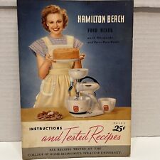 1948 Hamilton Beach Food Mixer Instructions Recipe Manual Vintage 1940s Retro picture