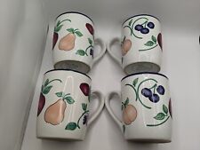 Set of 4 Princess House Orchard Medley Ceramic Coffee Tea Mugs Fruit Colorful picture