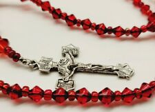 † VINTAGE RED Beaded ROSARY 16