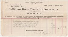1900s 1905 Hudson River Telephone Co. Albany NY Antique Billhead Glen Falls picture