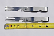 2 Imperial Stainless Steel Folding Forks w/Opener EUC Vintage picture