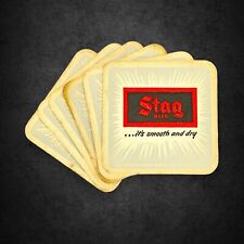 Vintage Stag Beer Coaster Set Lot of 6 Square Coasters Griesedieck Belleville IL picture