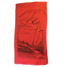 Vintage Catalina Beach Resort Beach Towel Red Yacht Boat Large picture