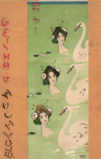 PC CPA KIRCHNER, ARTIST SIGNED, GEISHAS WITH SWANS, ART NOUVEAU, D8/1-9 (b6348) picture