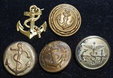 5 Antique U.S. Navy Medical Corps Waterbury Canal De Vieux Coat Uniform Buttons picture