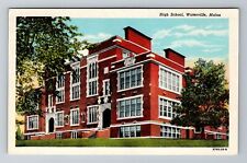 Waterville ME-Maine, High School, Antique Vintage Souvenir Postcard picture
