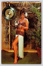 c1960s~Kahiki Polynesian Supper Club~TIKI GIRL~Columbus Ohio OH~VTG Postcard picture