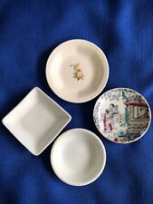 Lot Of 4 unmarked Butter Pats ~Asian theme, pear, round, square picture