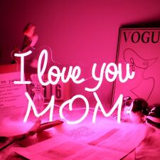 I Love You Mom Neon Sign, Idea Gift for Dad, Father's Day Birthday Gift for Dad picture