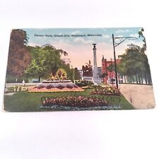 Milwaukee Wisconsin -Grand Avenue Boulevard- Gardens Postcard Posted 1916 picture