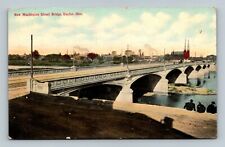 Postcard New Washington Street Bridge Dayton Ohio Town picture