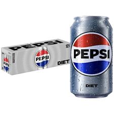 Pepsi Diet Cola Soda 12 Pack Soft Drinks Soda PepsiCo 12oz Soda Pack of 12  picture