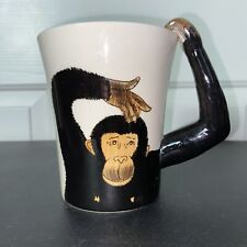 Pier 1 One Imports Monkey Chimpanzee 3D Arm Handle 16oz Coffee Tea Mug Cup picture