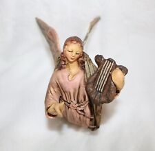 Vintage Cartapesta Angel in Pink Dress playing the Harp Made in Italy picture