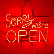 Sorry we're Open Red Neon Light Sign 19x15 Shop Bar Club Restaurant Wall Decor picture