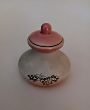 Vintage Miniature Porcelain Vanity Jar Floral With Lid For Fragrance picture