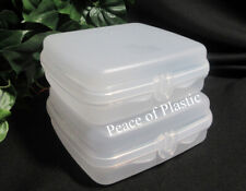 Tupperware New Set of 2 Sheer Sandwich Keeper Keepers Snap Closure picture