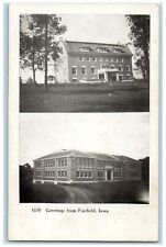 c1905's Greetings From Fairfield Multiview Buildings Iowa IA Antique Postcard picture