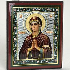 Russian Orthodox Icon Mary Softening of Evil Sm Wood 3 x 2.5 Russian Federation picture