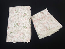 Vintage Springs Twin Fitted Bed Sheet and One Pillowcase Flowers Pink Beige picture