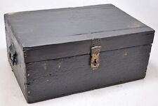 Antique Wooden Large Merchants Cash Chest Box Original Old Hand Crafted picture