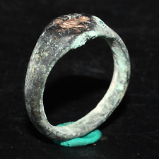 Ancient Roman Wearable Bronze Ring with Engraved Bezel Circa 1st Century AD picture