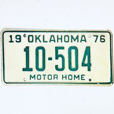 1976 United States Oklahoma Base Motor Home License Plate 10-504 picture