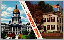 Springfield Illinois Greetings Chrome Postcard picture