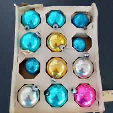 Mercury Glass Round Christmas Ornaments 12ct Antique VTG *DAMAGED* Mixed Brands picture