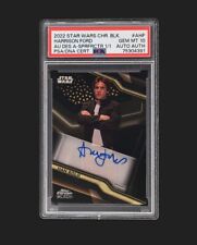 2022 Topps Chrome Black Star Wars HARRISON FORD AUTO SUPERFRACTOR 1/1 PSA 10  picture