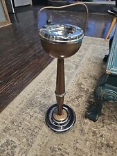 1960's Stand up Cigar Cigarette Barber Shop Ashtray Chrome Brown Metallic  picture