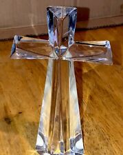 Beautiful Bohemian ￼crystal Glass cross 7 inch tall Czech Republic￼ Nice picture