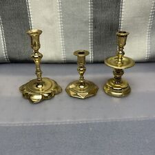 Vintage American Heritage Baldwin Brass CandleSticks Holders-lot Of 3 picture