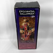 Vintage Epouvantail Halloween Fall Scarecrow Porcelain Face Hand-Crafted Husks picture
