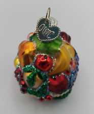 Fruit Basket Old World Christmas OLC Glass Ornament Apples Grapes Bananas picture