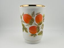 1980s Vintage Soviet Vase Porcelain Flowers Stamp Hand Painted Gift Decor 5.9
