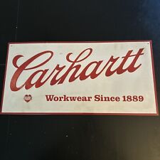 VTG CARHARTT WORKWEAR SINCE 1889 Metal Tin Sign Advertising Embossed 24