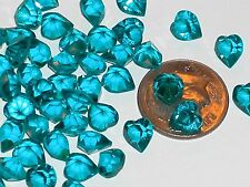 10pc Sparkly Aqua Swarovski Heart Crystals wholesale partial unfoil gems 6x6.5mm picture