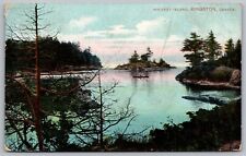 Whiskey Island Kingston Canada Birds Eye View Forest Lakefront Vintage Postcard picture