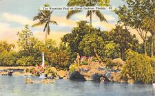 D1920 The Venetian Pool at Coral Gables, Florida Linen PC, Tichnor Bros. # 65221 picture