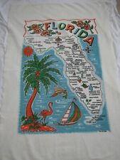 Vintage Florida Beach Towel State Map Souvenir USA picture