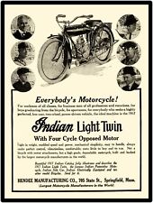 1917 Hendee Mfg. Co. New Metal Sign: Indian Motorcycle 4 Cycle Opposed Motor picture
