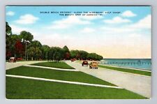 MS-Mississippi, Double Beach Driveway, Antique, Vintage Souvenir Postcard picture