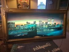 Vintage X-Large Lighted Moving Motion Picture Lamp Light New York Skyline picture