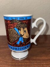 Vintage Capricorn Mug, Royal Crown Arnart Smug Mugs, Retro Footed Zodiac Mug picture