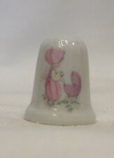 Precious Moments Porcelain Thimble of Little Girl with Baby Carriage picture