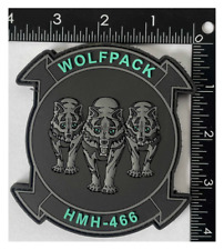 MARINE CORPS HMH-466 WOLFPACK MILITARY GREEN HOOK & LOOP PVC PATCH picture
